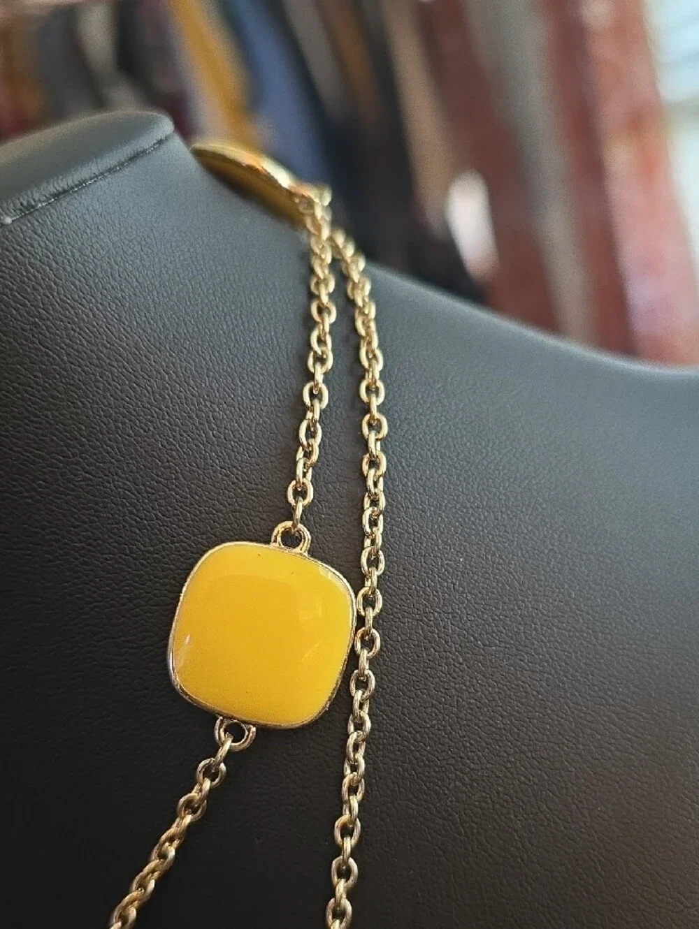 Yellow Tile Station Necklace - Women Jewelry